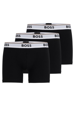 Three-pack of logo-waistband boxer briefs in stretch cotton