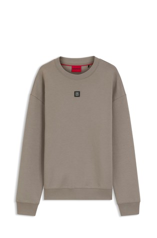 Cotton-blend sweatshirt with stacked-logo