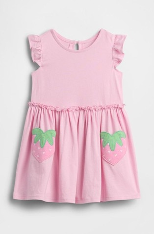 Obleka z aplikacijo jagod za malčice