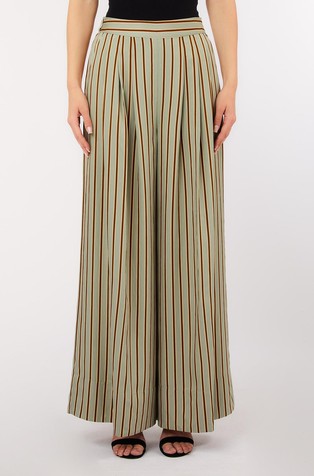 Striped viscose wide trousers