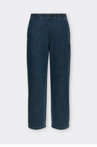 Carrot fit jeans hlače z elastičnim pasom