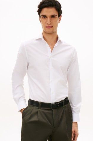 TH Flex slim fit srajca iz bombažne mešanice