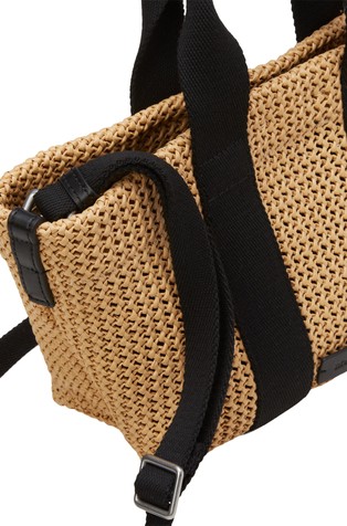 MARC O'POLO Shopper small in crochet raffia bast look Natural / Black 4