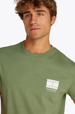 TOMMY HILFIGER Regular fit logo majica s kratkimi rokavi Zelena - Green 4
