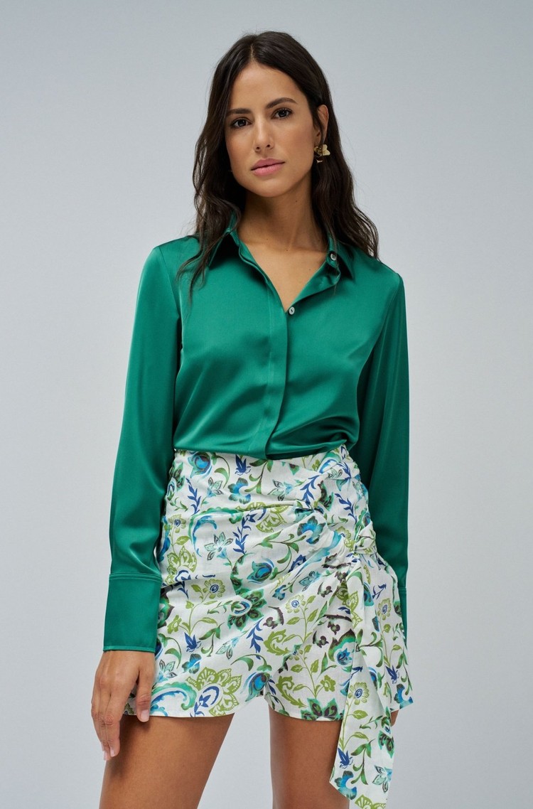 SALSA JEANS Satin shirt Green 
