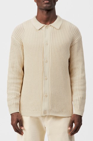 Pletena bombažna srajca s polo ovratnikom