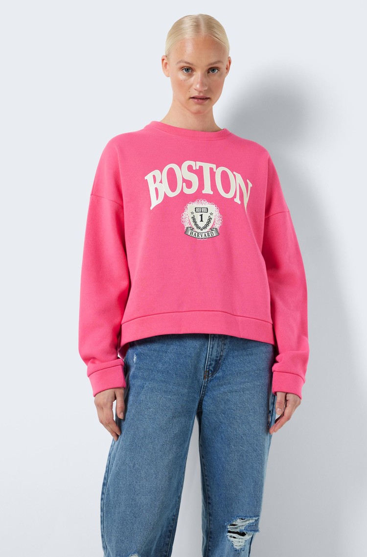 NOISY MAY NMARYA relaxed fit pulover Roza - Hot Pink 