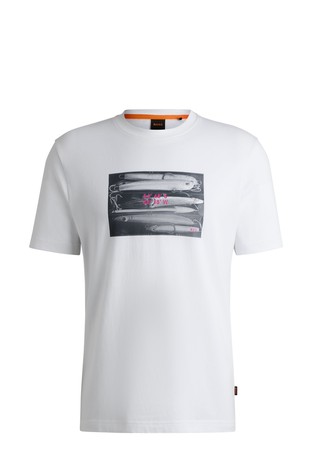 Cotton-jersey T-shirt with coordinate artwork