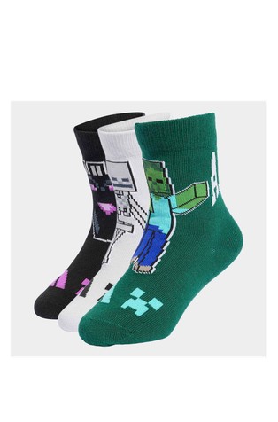 adidas x Minecraft Kids 3 Pairs Per Pack Socks