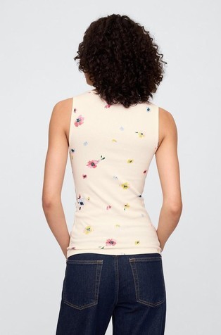 GAP Print Ribbed Tank Top Floral 3