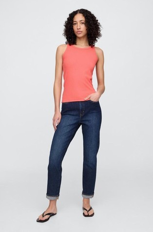 GAP Ribbed Tank Top Fresh Coral 3