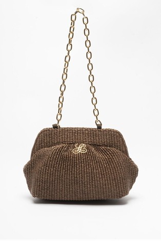 Raffia-effect clutch