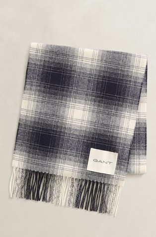 Checked wool scarf