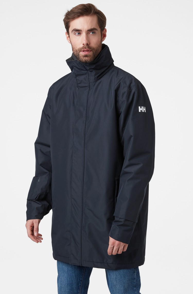HELLY HANSEN Dubliner izolacijska dolga dežna jakna Modra - Dark Blue 