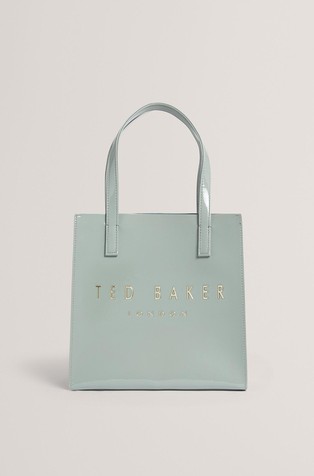 Manjša tote torbica iz lakastega umetnega usnja