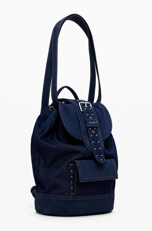 DESIGUAL Medium denim nahrbtnik z več načini nošenja Modra - Dark Blue 3