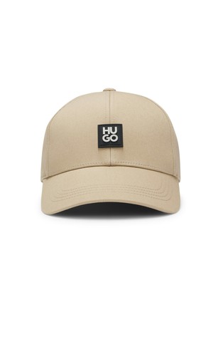 Cotton-twill cap with metal stacked logo