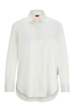 HUGO BOSS Oversized fit satenasta srajca Bela - White 6