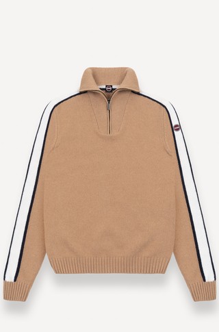 Wool-blend half-zip pullover