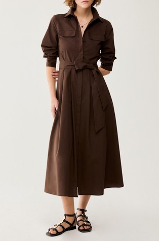 Cotton poplin shirt dress