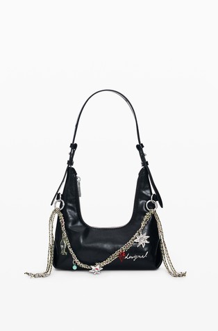 Mini torbica z dekorativno vrvico z obeski