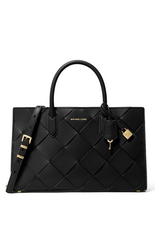 Scarlett Medium Woven Leather Satchel