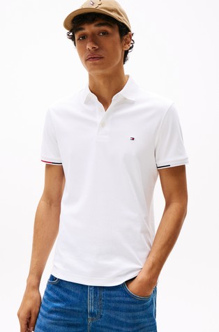 Slim fit logo polo majica s kratkimi rokavi