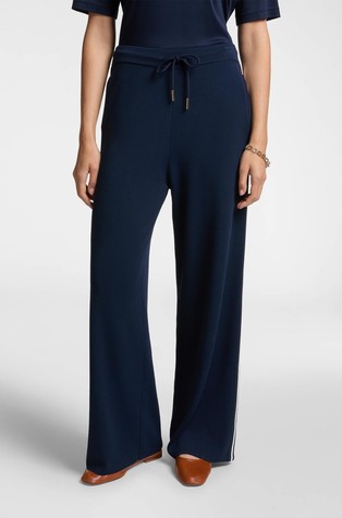Knitted trousers with striped edges