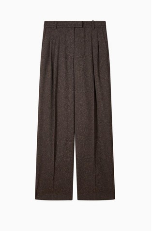 Palazzo hlače z gubami in meliranim vzorcem