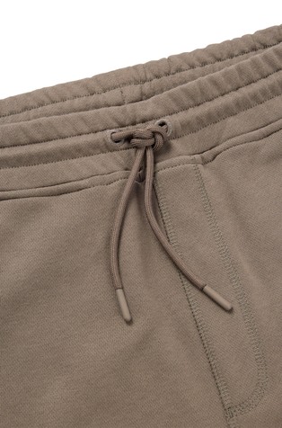 HUGO BOSS Cotton-terry regular-fit shorts with logo badge Light Brown 2