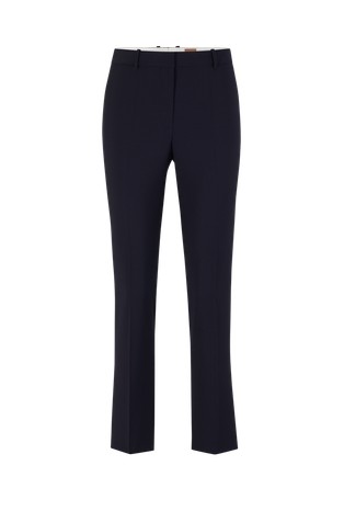 Cropped regular fit trousers in responsible wool