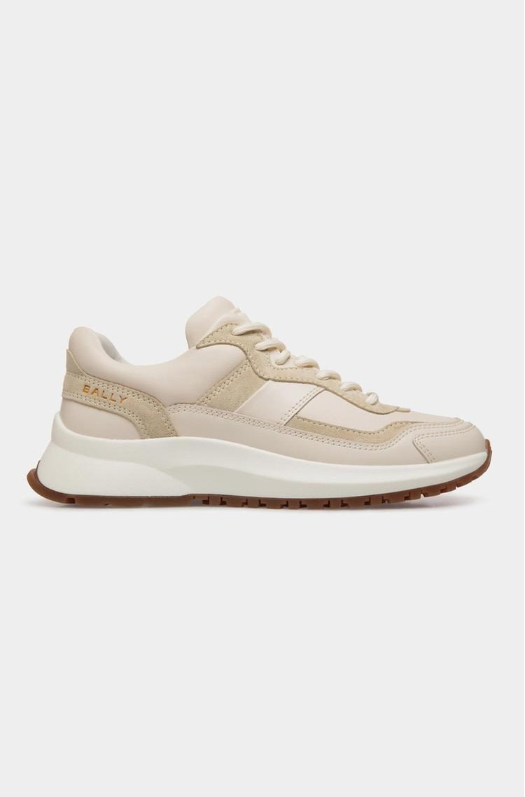 BALLY Usnjene superge Bež - Ivory/Champagne 