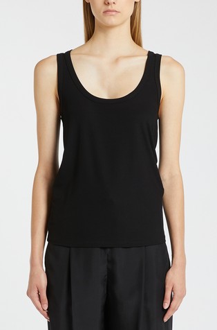 Monochrome ribbed viscose top