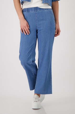 Lyocell-cotton blend wide-leg jeans