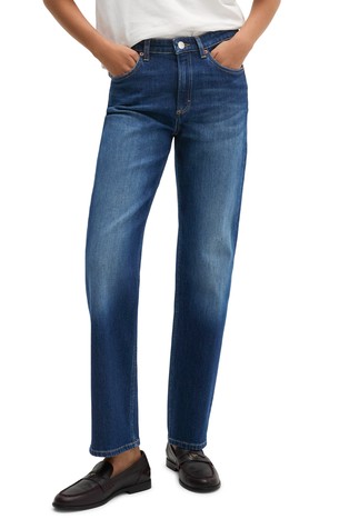 Straight fit jeans in organic cotton blend