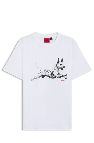 Cotton-jersey T-shirt with animal artwork