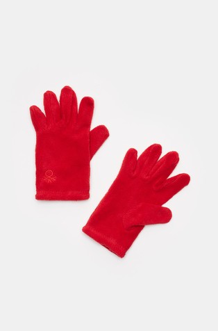 Fleece gloves with embroidered logo