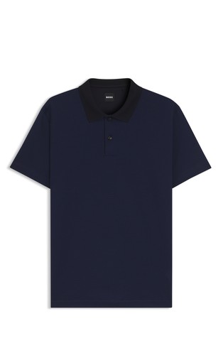 Polo shirt with geometric jacquard