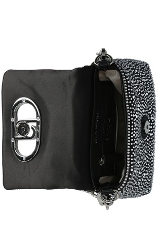 LIU JO LaPuffy shoulder bag with rhinestones Black 4