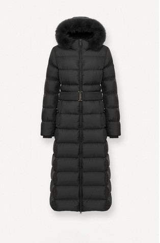 Dolga vodoodbojna puhovka z umetnim krznom