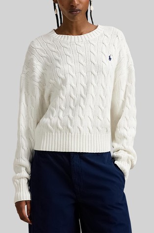 Strukturirano pleten bombažen pulover