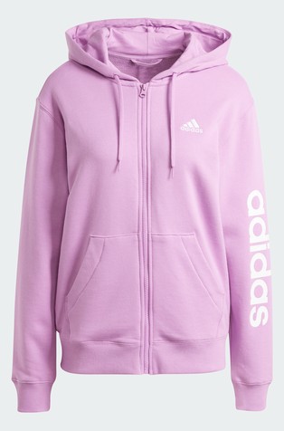 ADIDAS Essentials Linear jopa s kapuco in logotipom Škrlatna - Purple 6