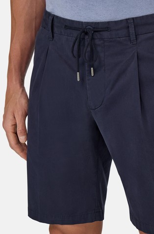 BOGGI MILANO Bermuda hlače iz raztegljivega bombaža Modra - Navy 4