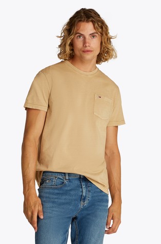 Slim fit majica s kratkimi rokavi in prsnim žepom