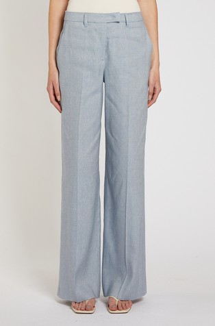 Široke hlače iz lanene mešanice