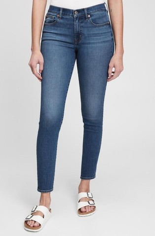 Ženske true skinny jeans hlače s srednje visokim pasom