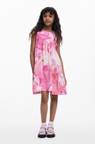 Obleka brez rokavov s cvetličnim vzorcem