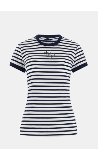 Črtasta majica s kratkimi rokavi