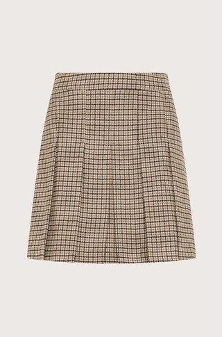 Checked skirt with pleats