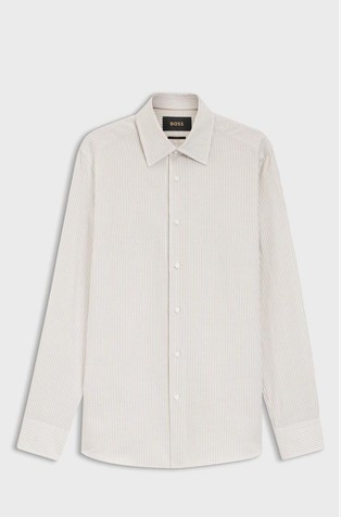 Slim-fit striped shirt in cotton-blend